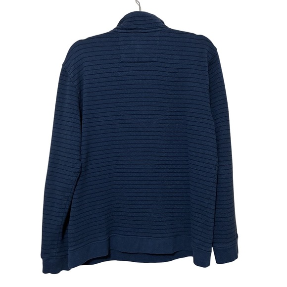 Julian & Mark Striped Quarter Zip Sweater Men’s L Navy Golf Long Sleeve - Picture 2 of 6